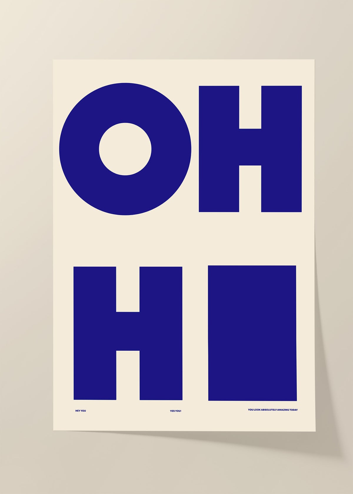 OH HI blue poster