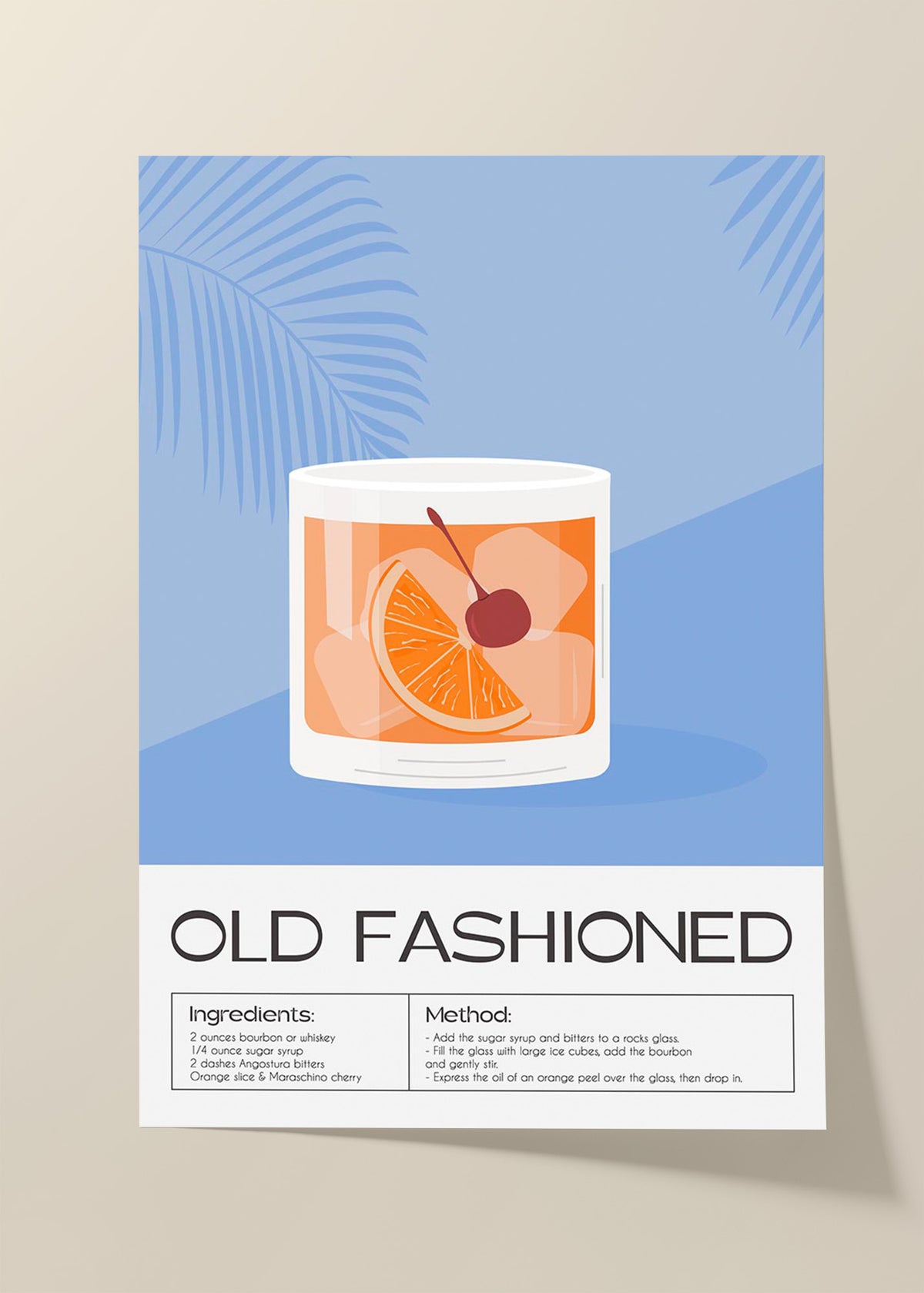 Old Fashioned cocktail poster