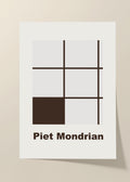 Piet Mondrian black and grey poster