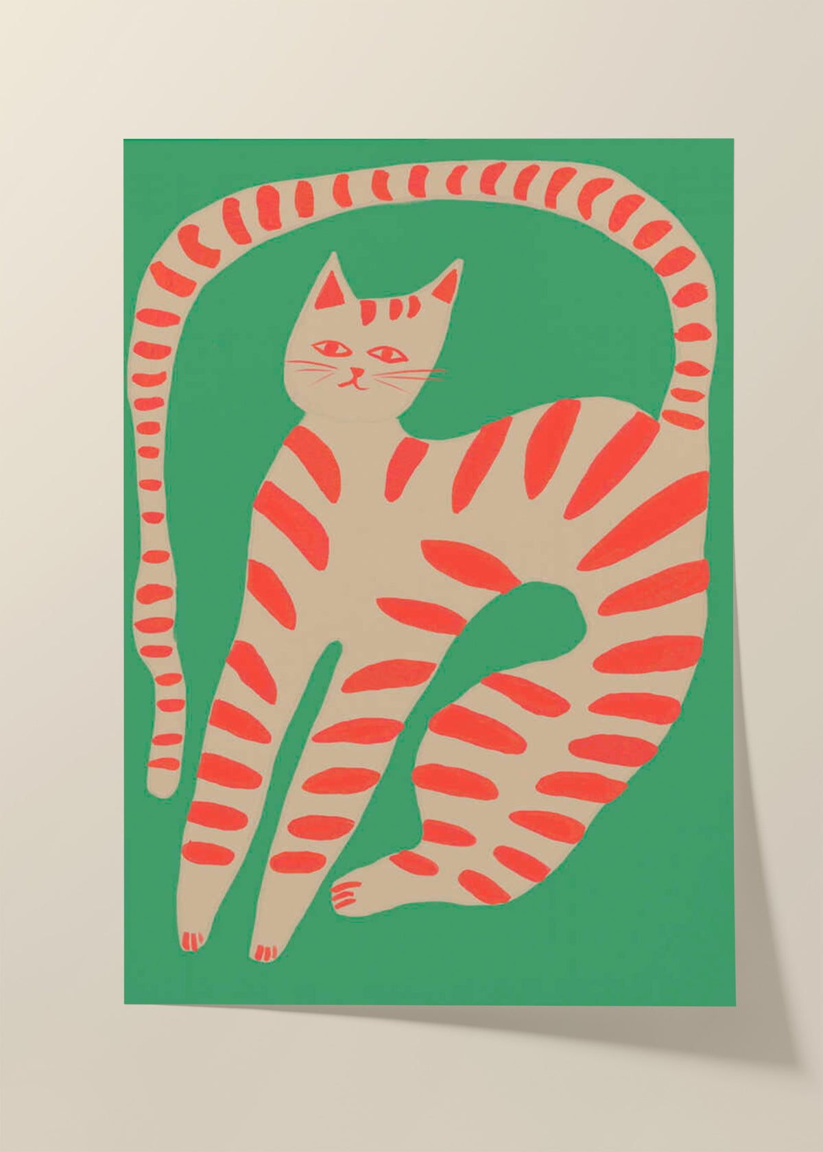 Striped Cat Stretching