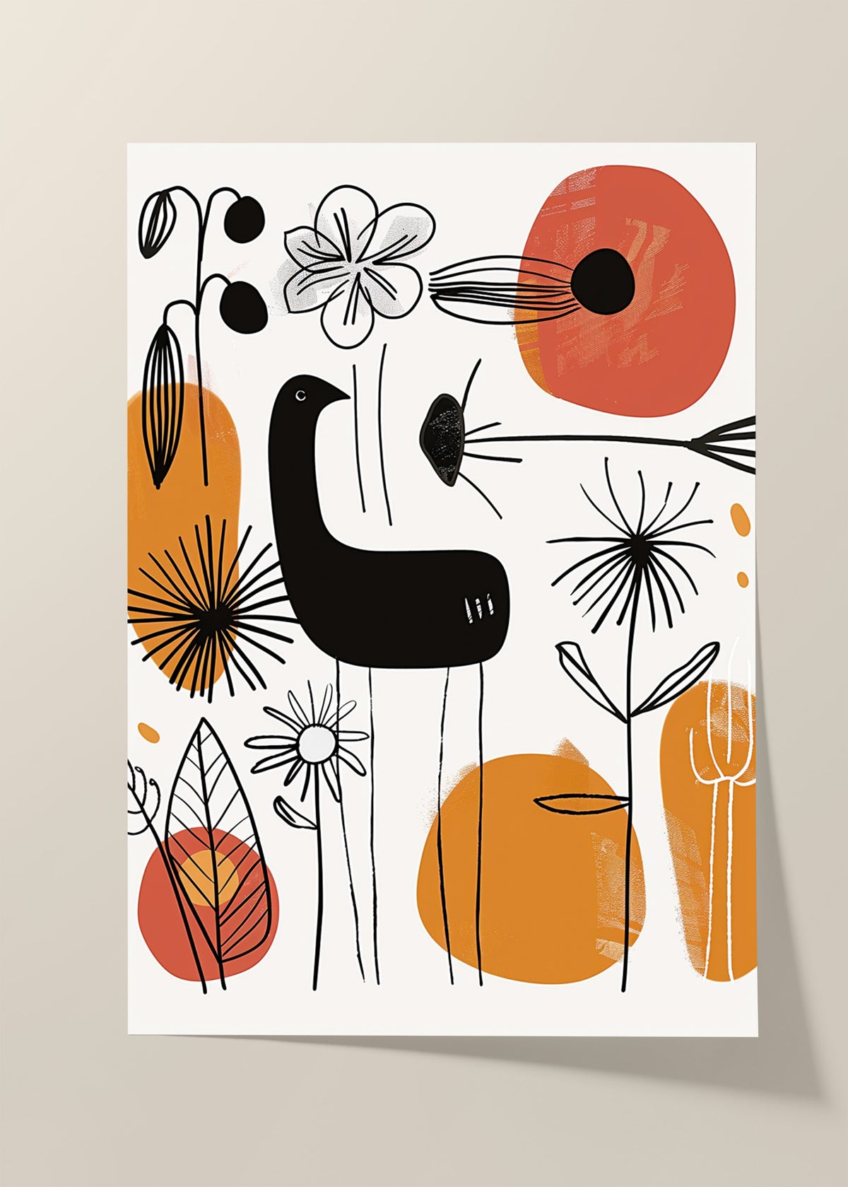 Scandi wild garden poster