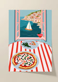 Seaside pizza poster