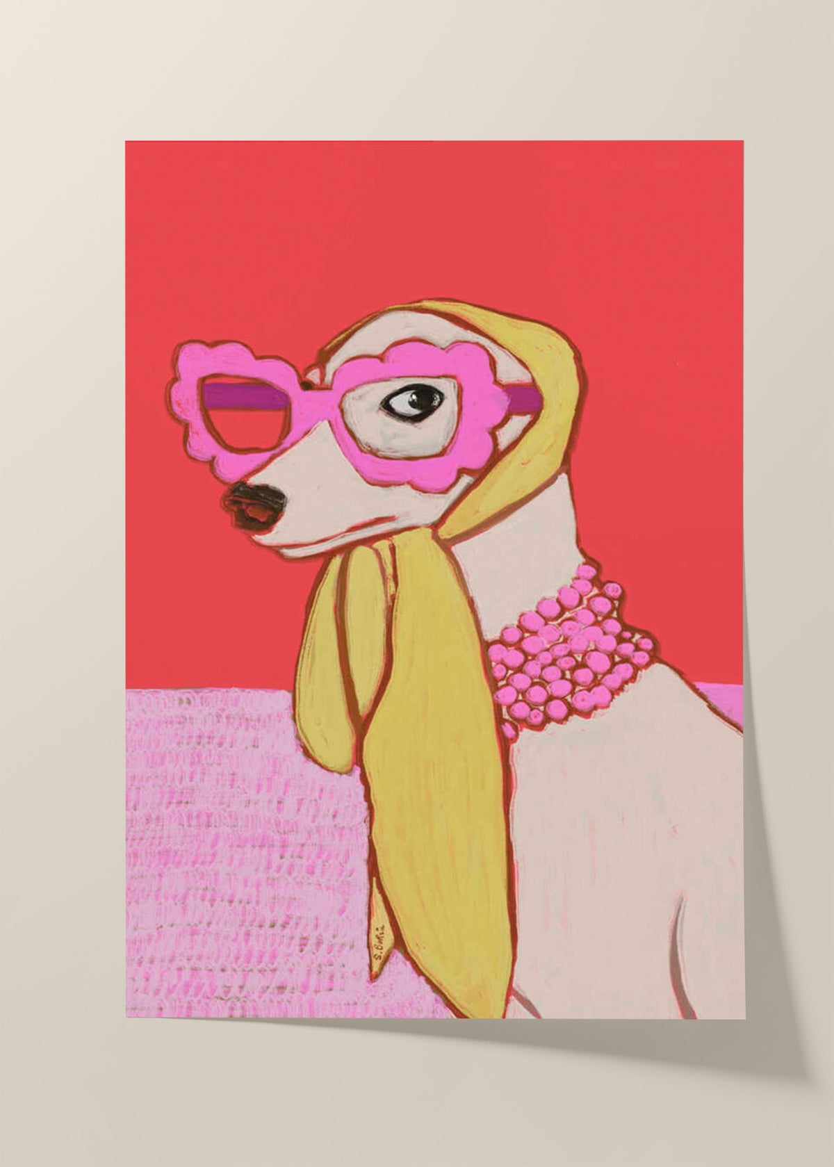 Stylish Dog in Sunglasses Poster