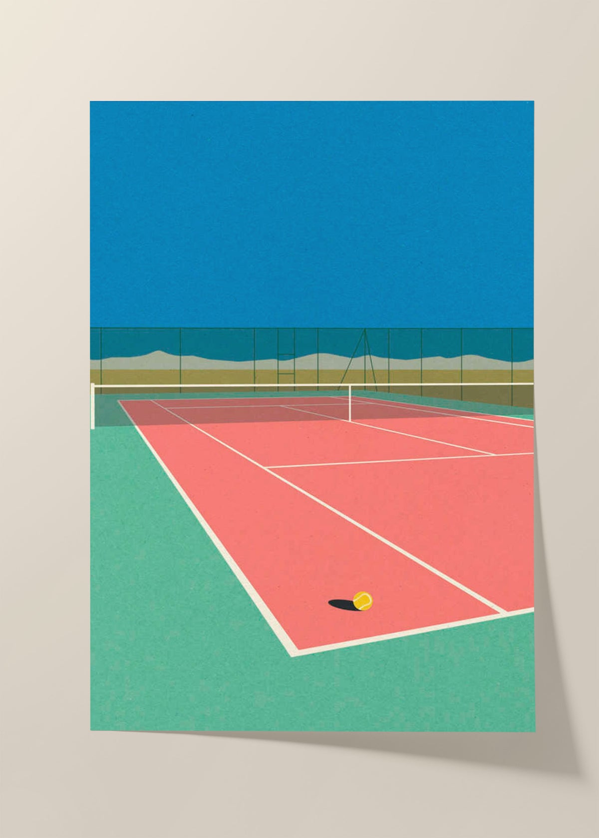 Tennis Court In the Desert Poster