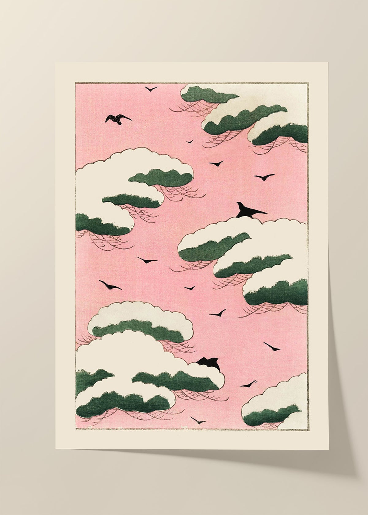 Pink sky by Watanabe Seitei poster