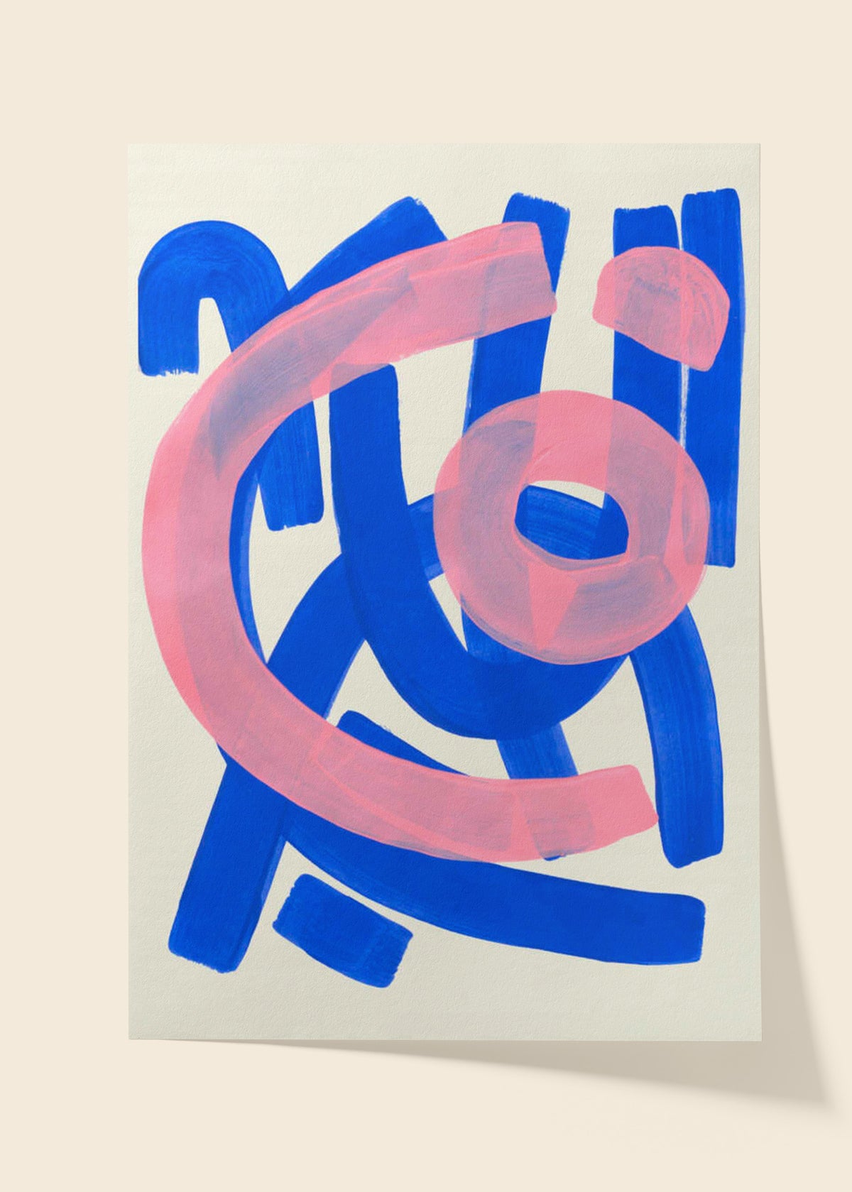Vibrant Blue Pink Abstract poster