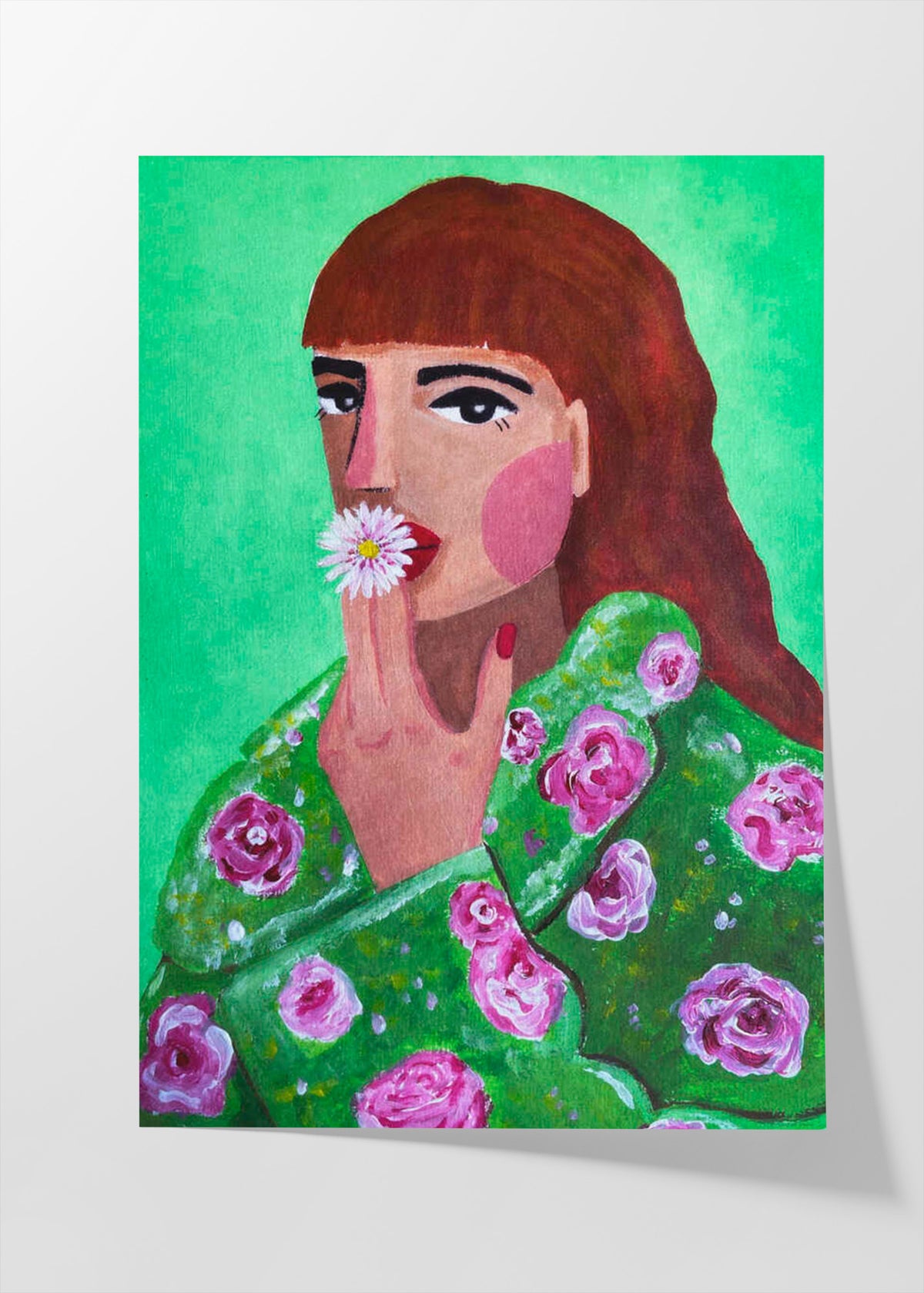 Woman Smoking a Flower Poster