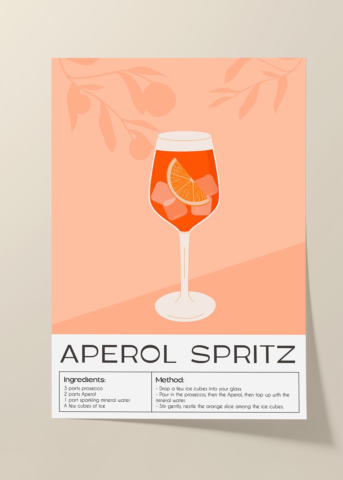 Aperol Spritz cocktail poster