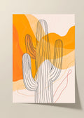 Desert lines cactus poster