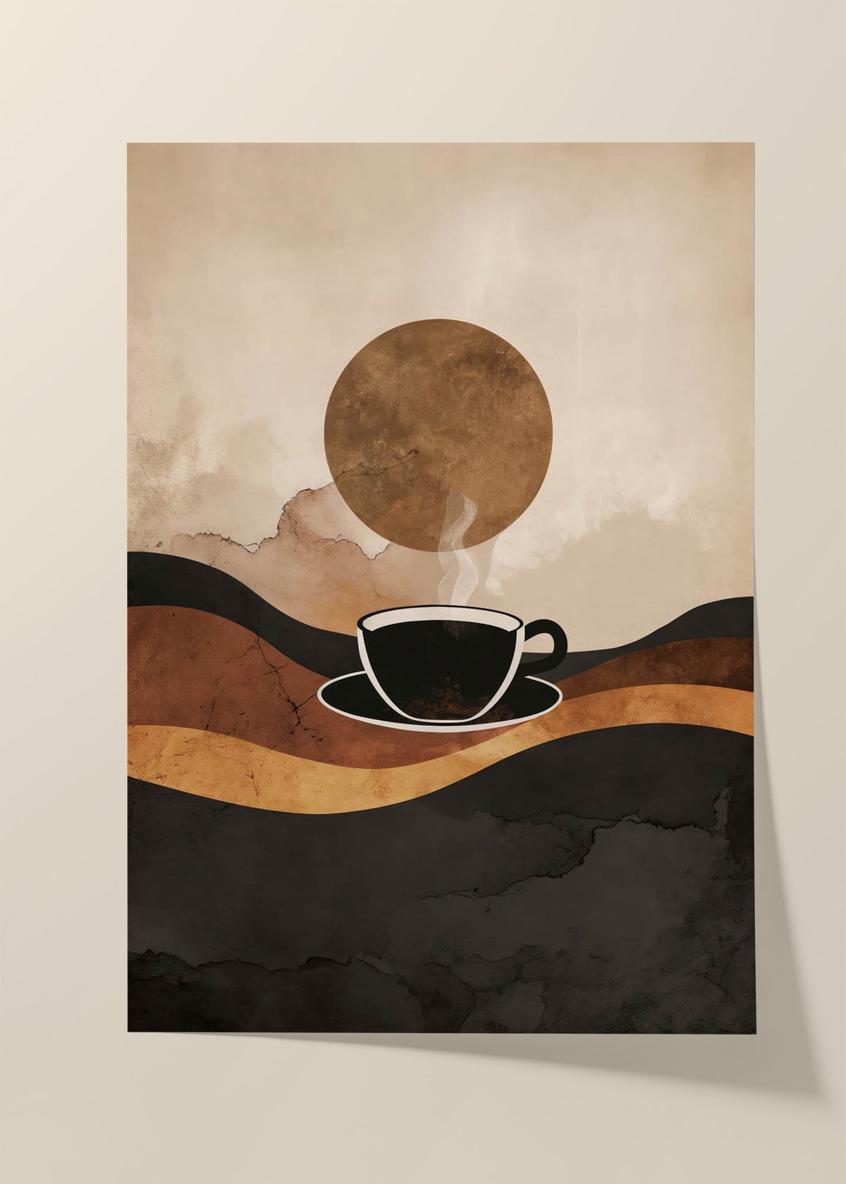 Abstract Coffee Landscape Poster
