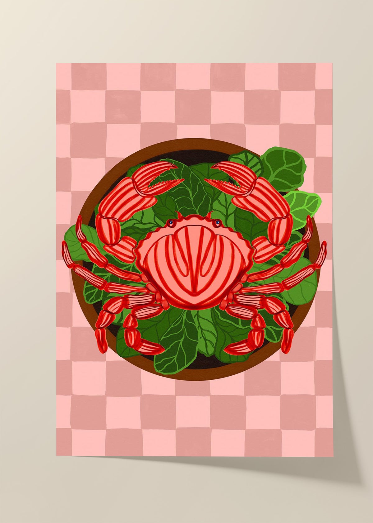 crab on greens poster