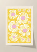 Flower yellow background poster
