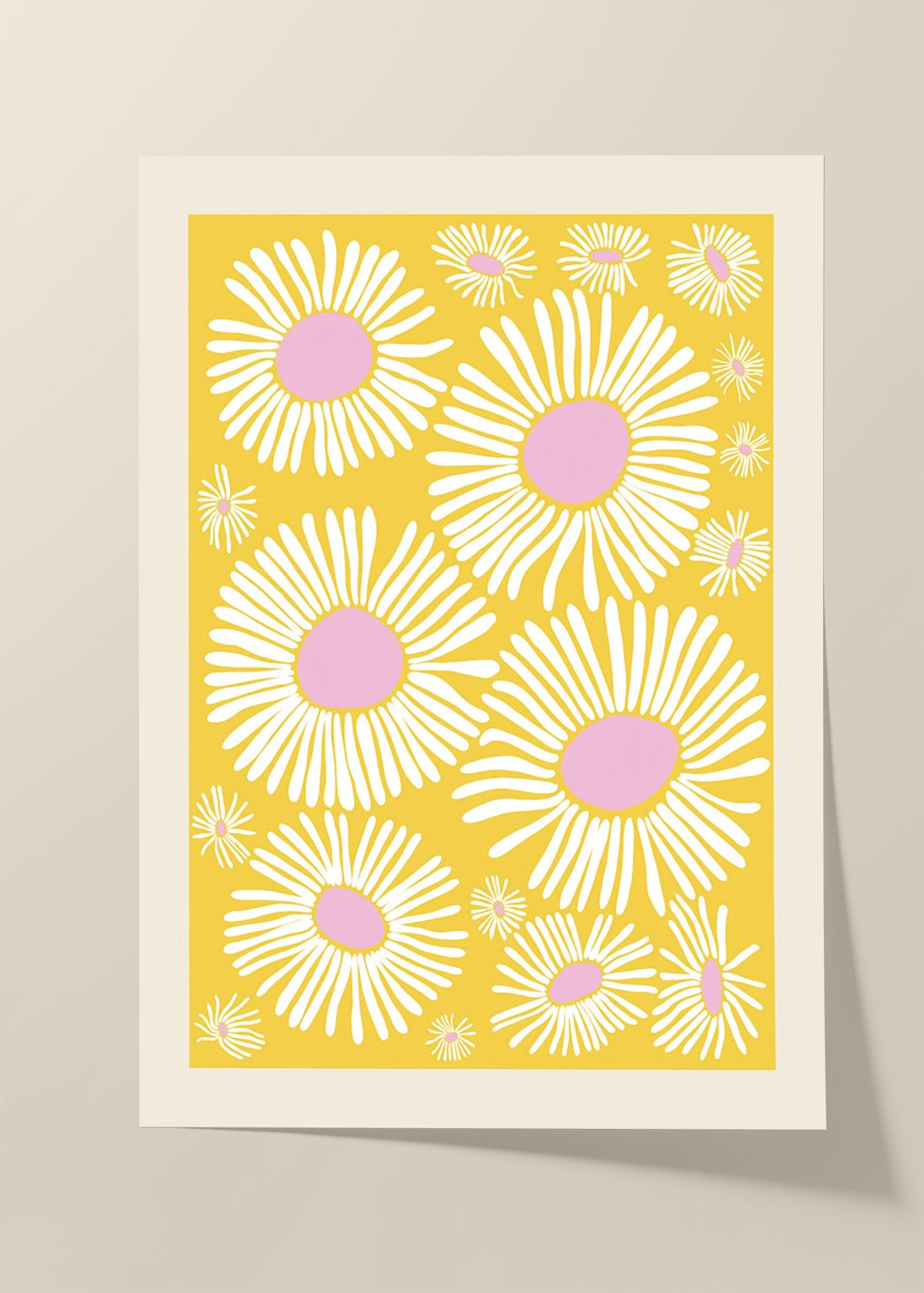 Flower yellow background poster