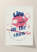 Bear winter skiing poster