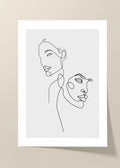 Line art couple poster