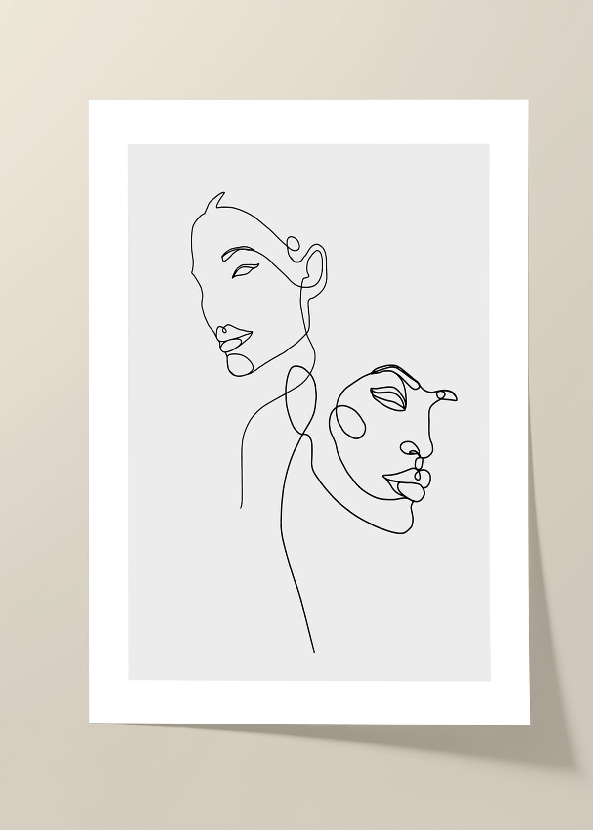 Line art couple poster