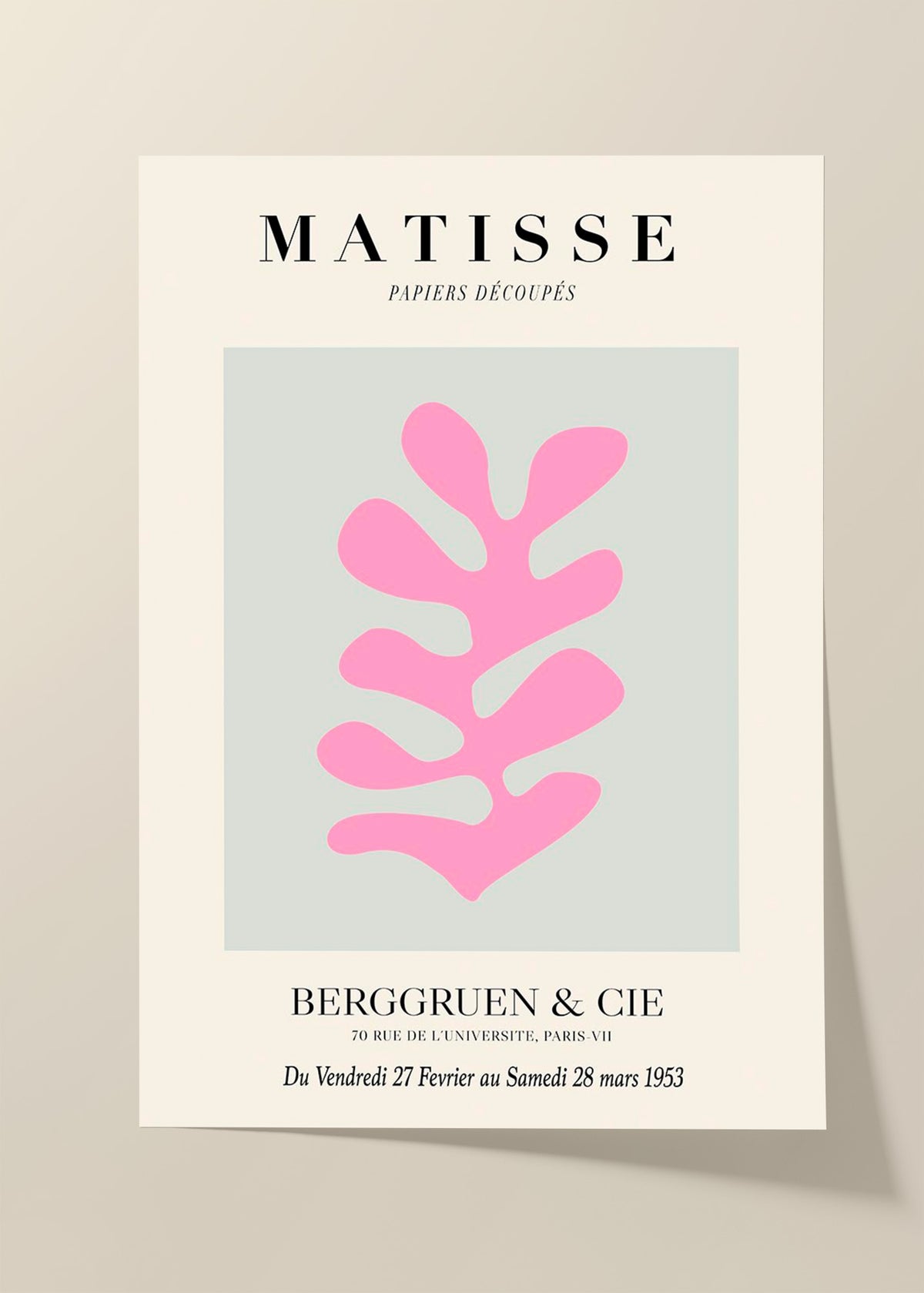 Matisse Papiers Découpés pink poster
