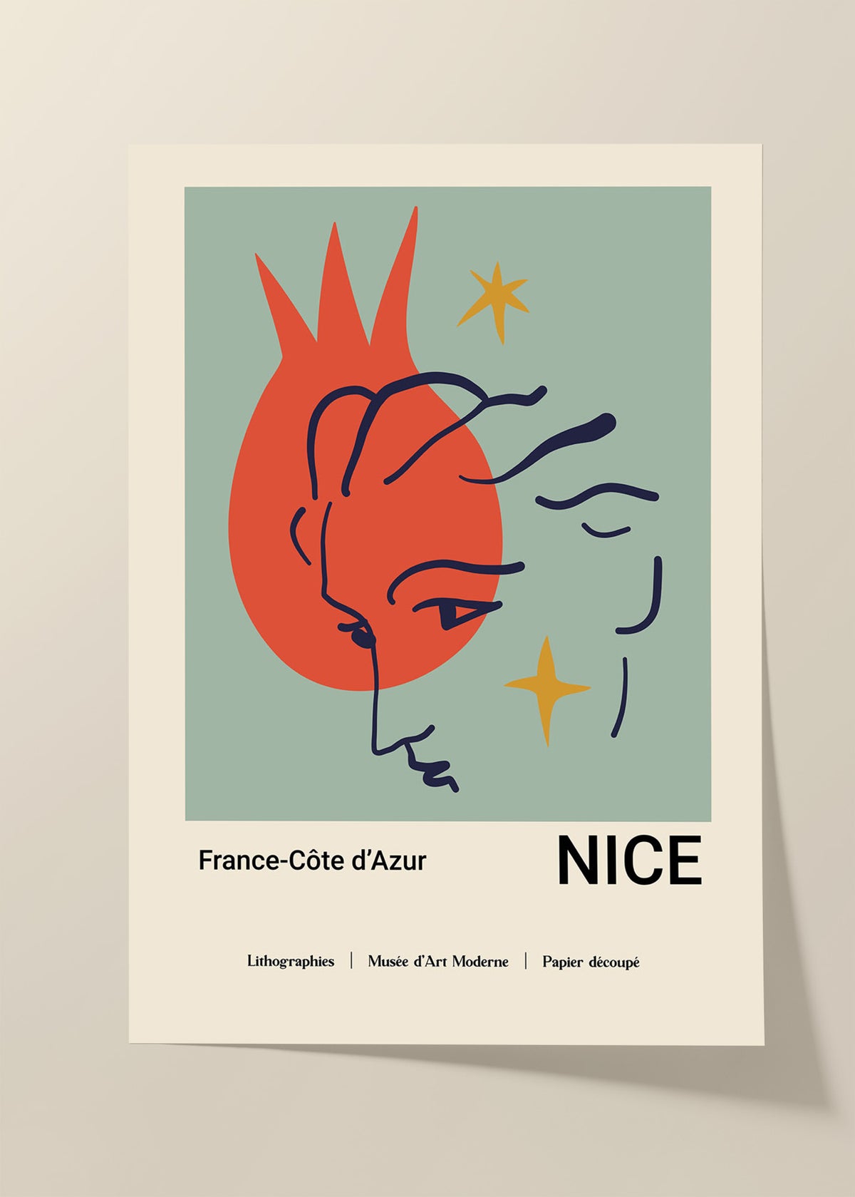 Papiers Decoupes Nice Green poster