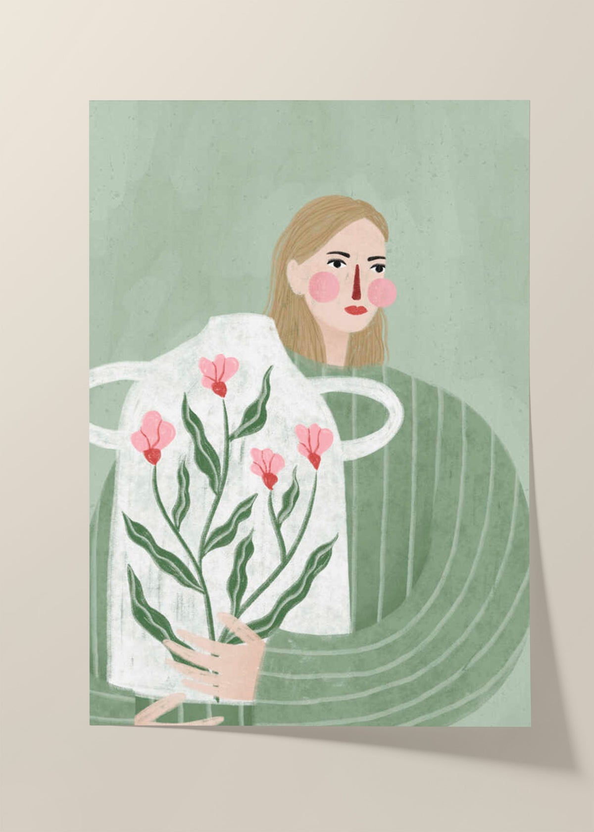 The Woman With Pink Vase