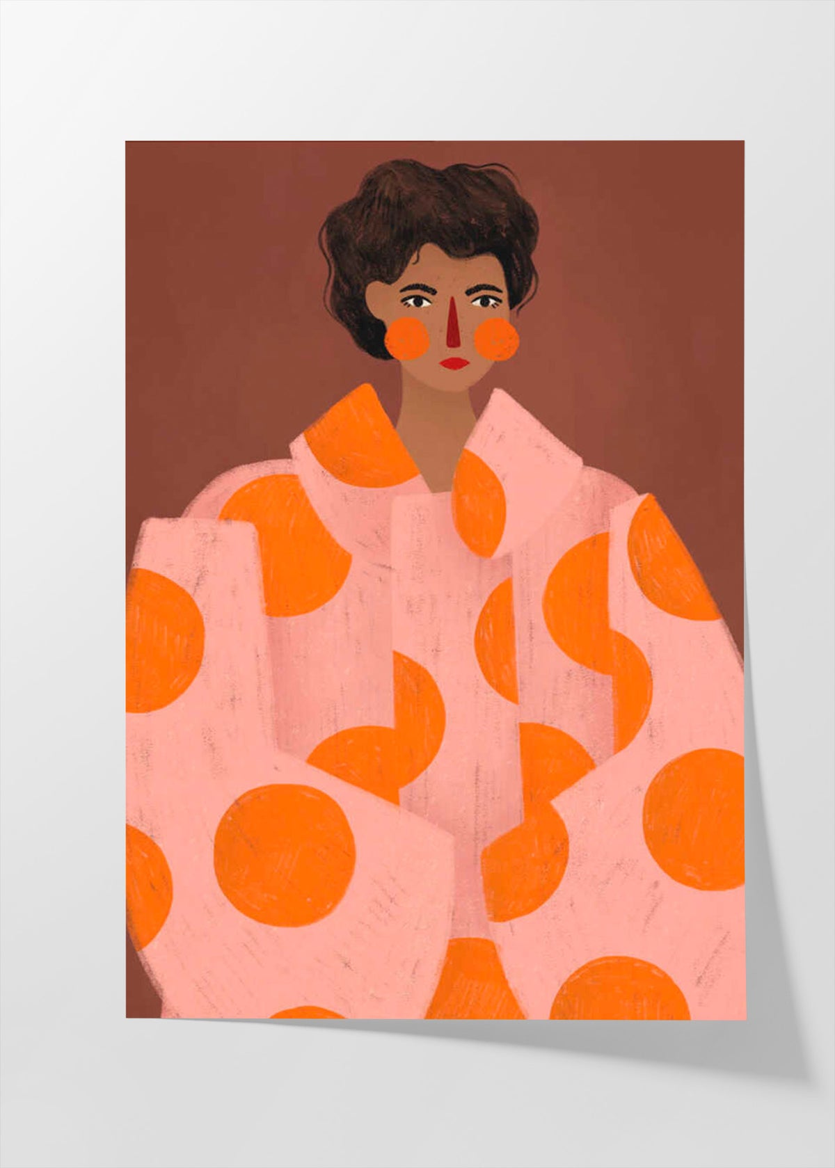 Woman With Orange Dots