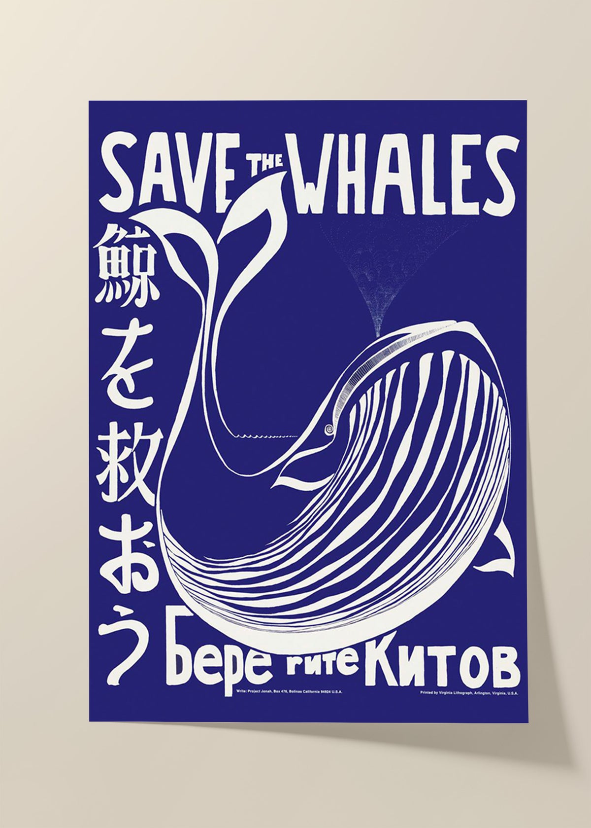 Save the whales poster