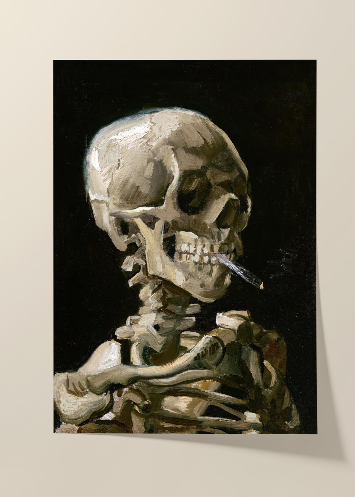 Van Gogh - Head of a skeleton with a burning cigarette poster
