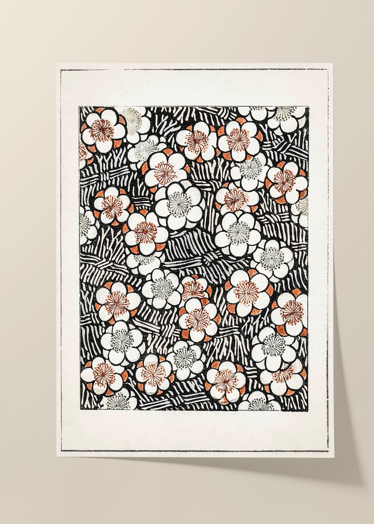 Watanabe Seitei - floral pattern poster