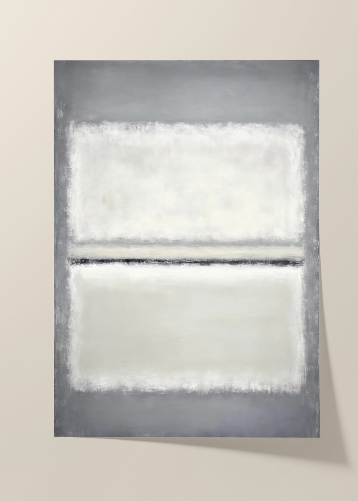 White and grey minimalist abstract poster
