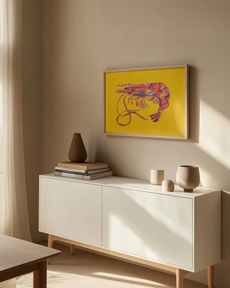 Vibrant Red Shrimp Poster