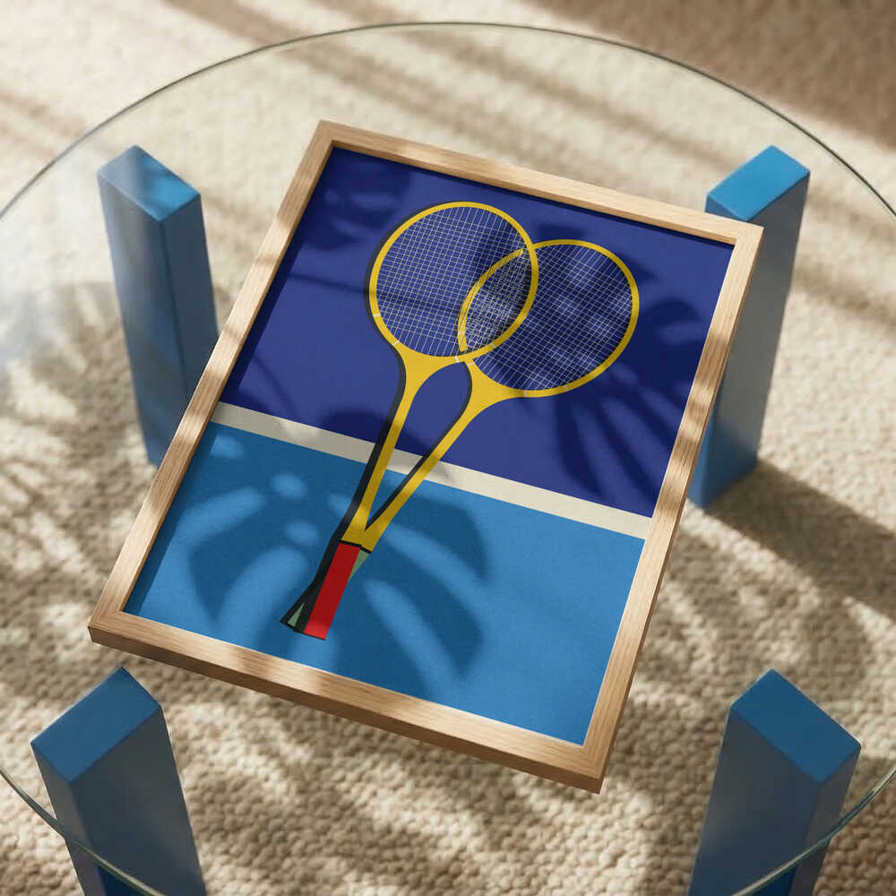 Wooden Badminton Rackets Poster