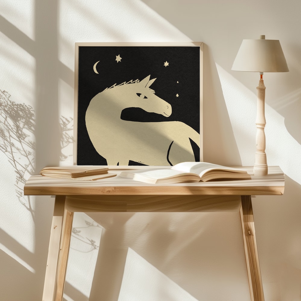 Whimsical Horse Under Stars