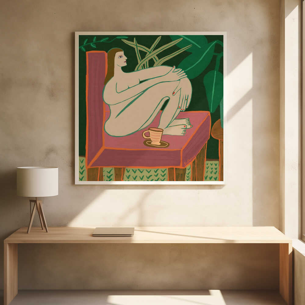 Relaxed Nude With Plants