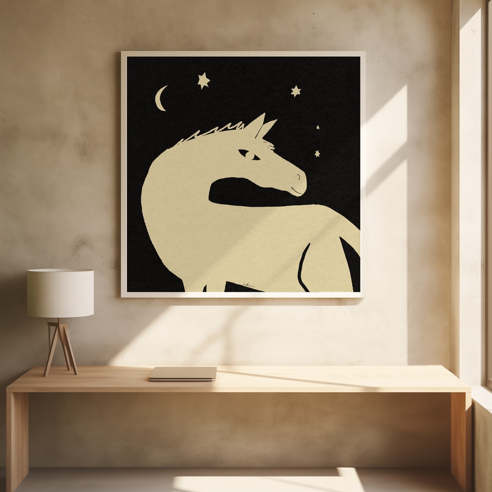 Whimsical Horse Under Stars
