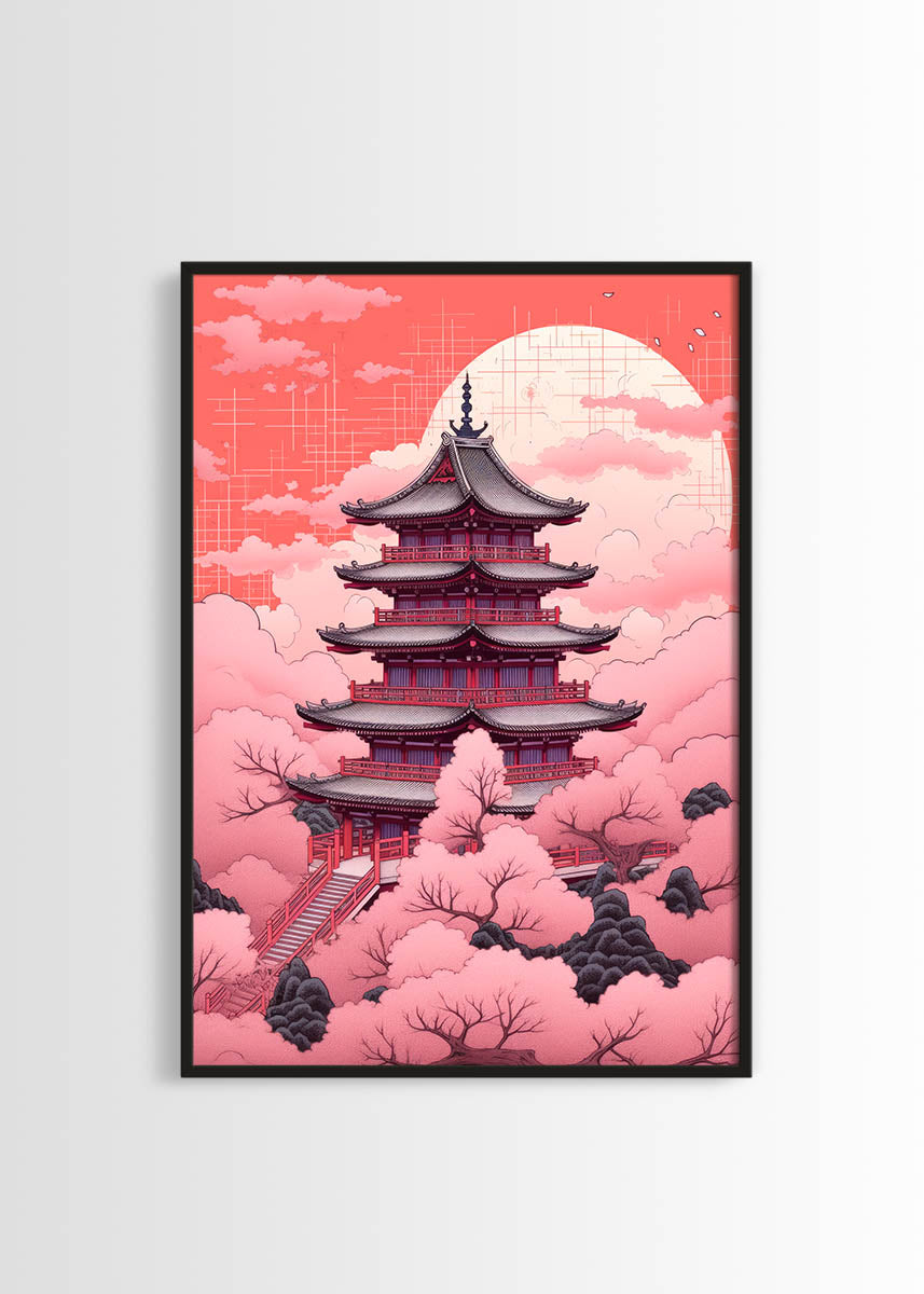 Japanese pink poster