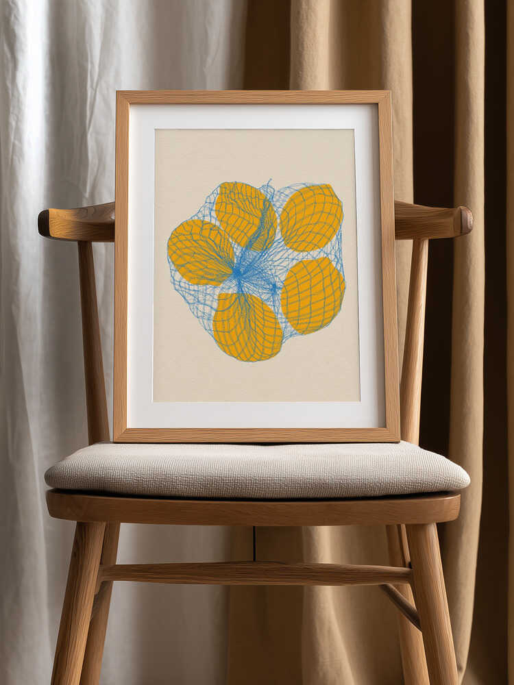 Five Lemons In a Net Bag Poster