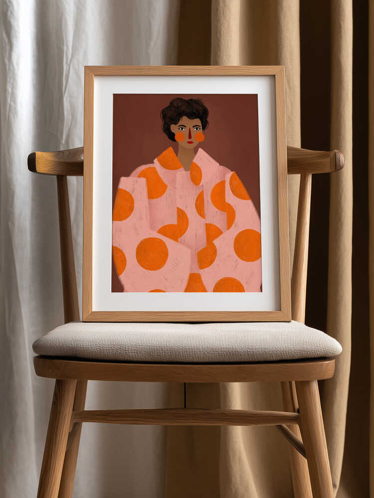 Woman With Orange Dots