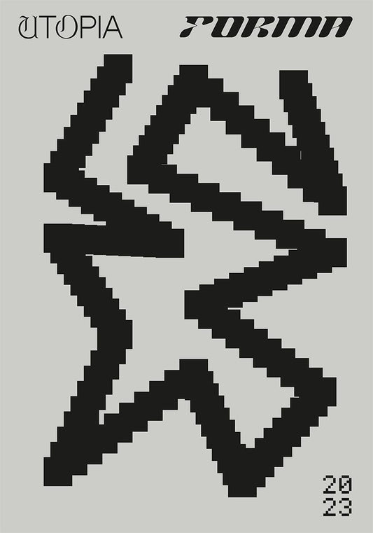 utopia black and grey modern poster