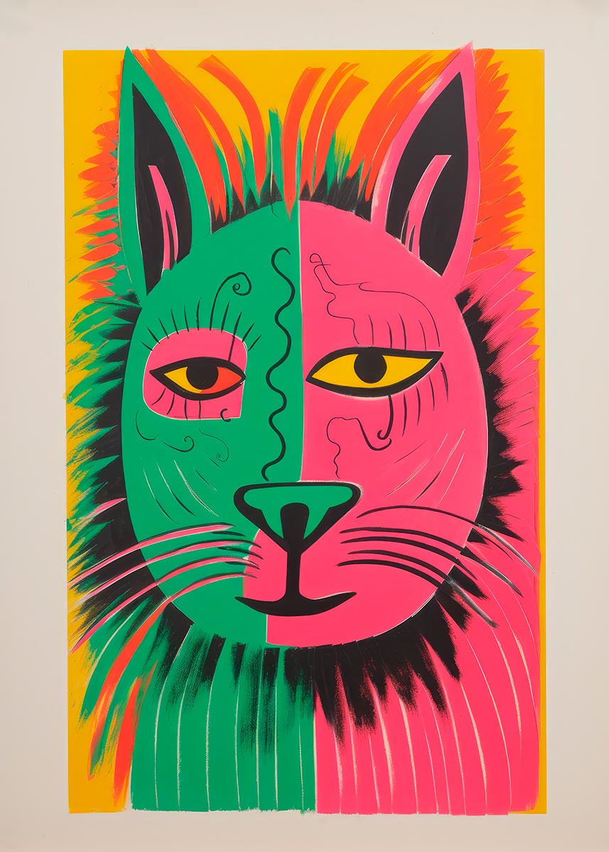 Vibrant cat poster