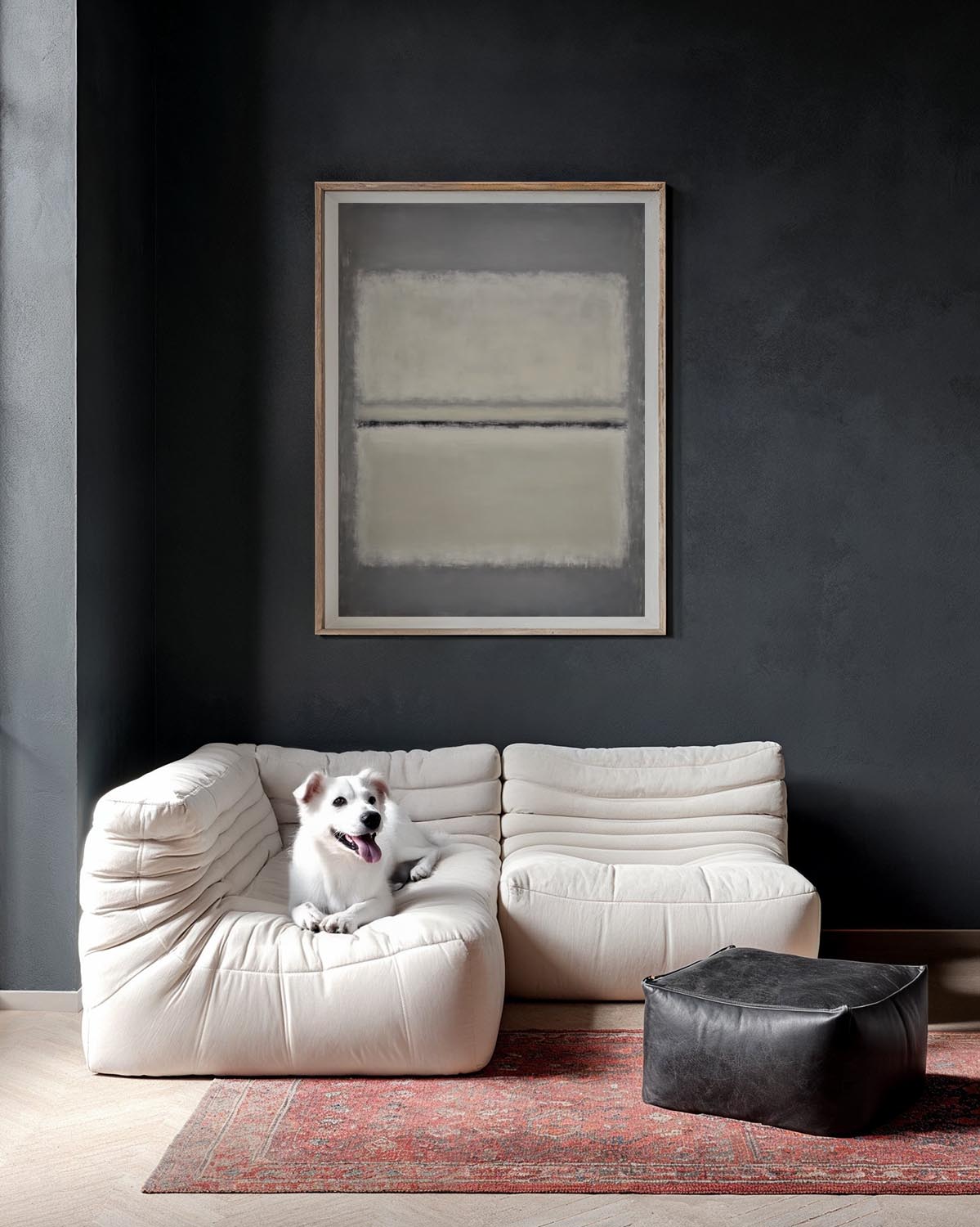 White and grey minimalist abstract poster