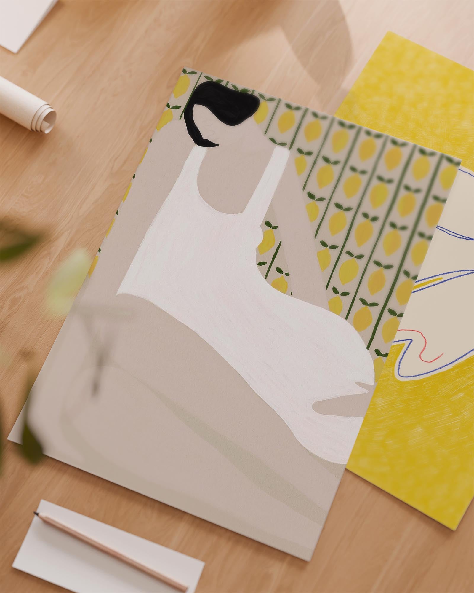 Yellow still life woman