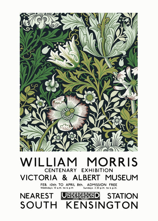William Morris vintage print poster | exhibition poster | art poster |