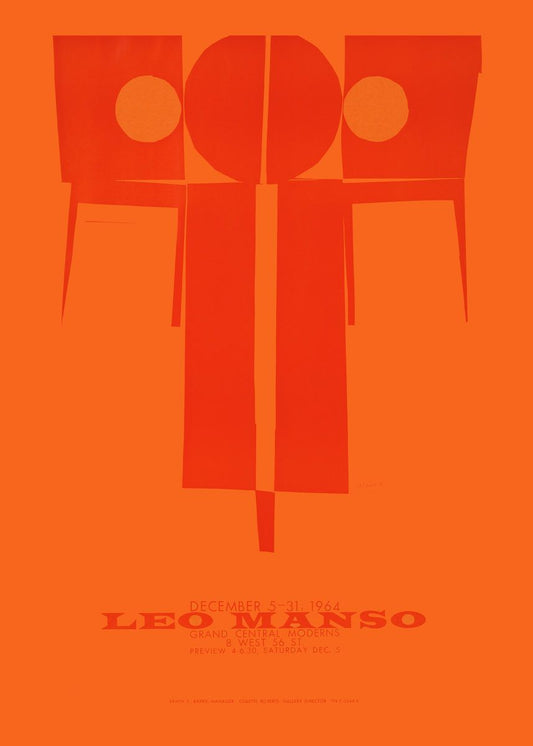 Leo manso vintage poster | exhibition poster | art poster