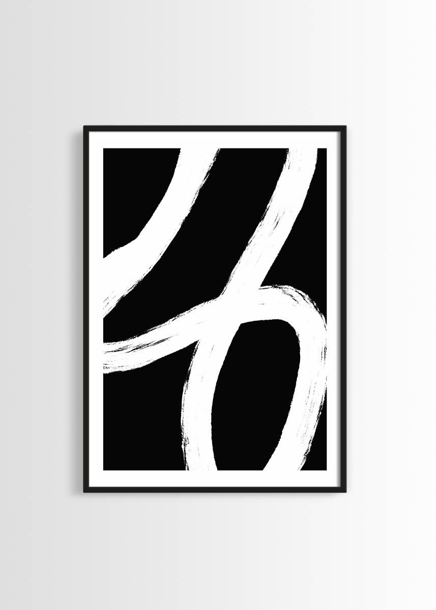 Abstract black and white n2 poster