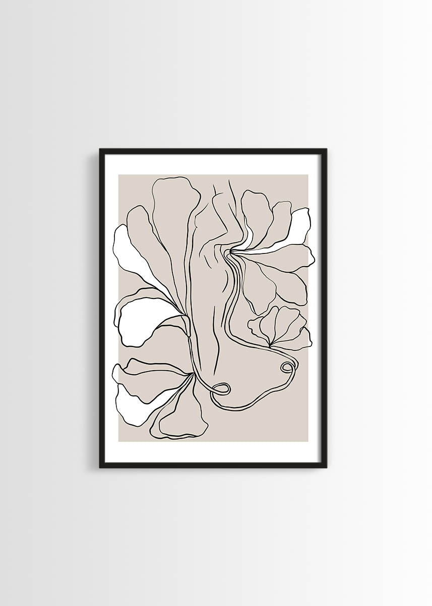 abstract woman line art poster