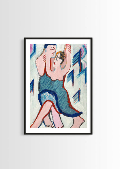 Ernst ludwig kirchner - Dancing couple in the snow poster