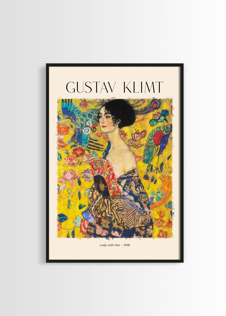 Gustav Klimt lady with fan poster