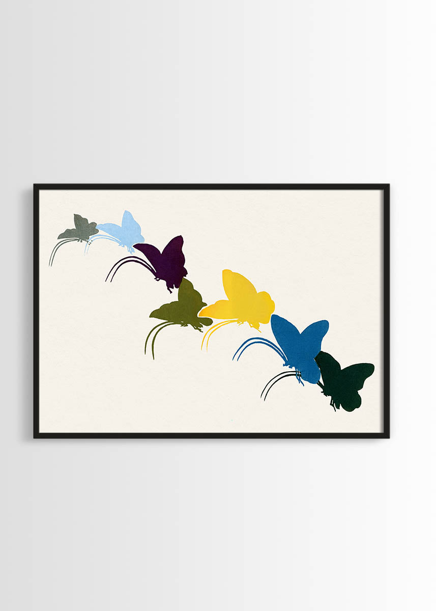 Kamisaka Sekka butterfly poster