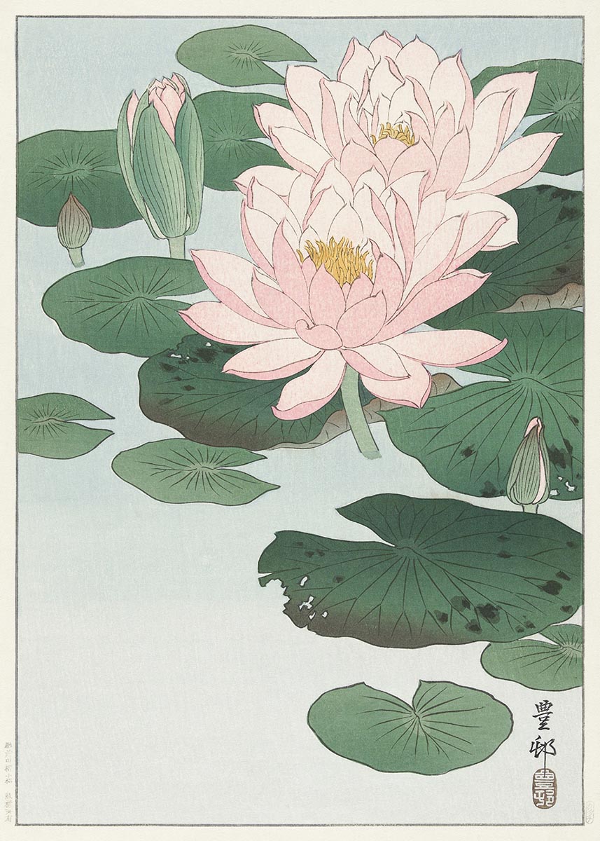 Ohara Koson water lilly poster