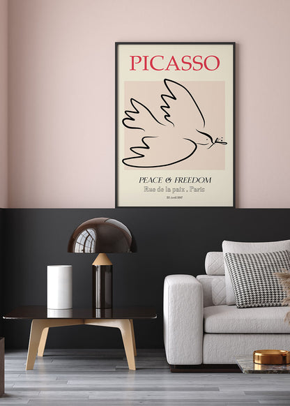 Picasso peace bird poster