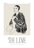 The Line contemporary woman illustration black and white poster